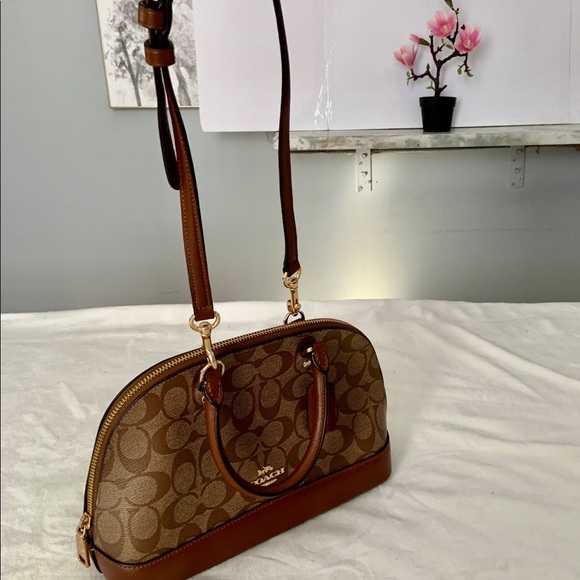 EUC Coach Mini Sierra Khaki Brown Satchel - Picture 14 of 16